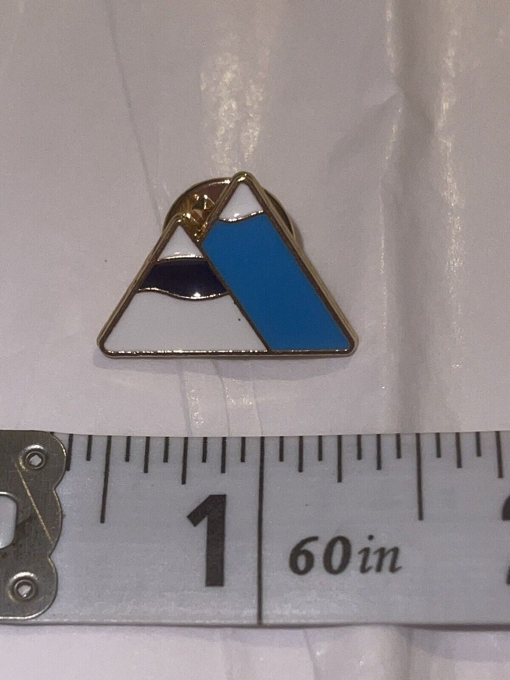 Double Mountain Mountains Snow Covered Peaks Ski Pin Brooch
